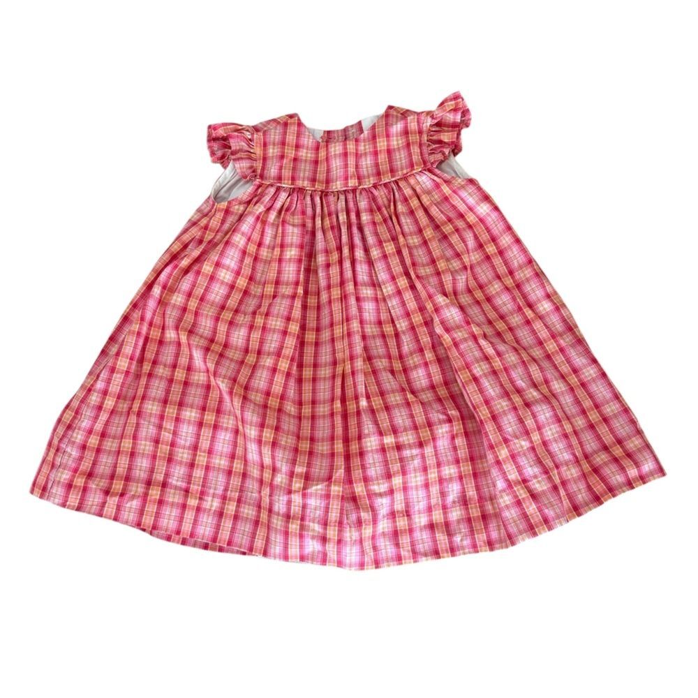 Bailey Boys Pink Orange Yellow Plaid Sleeveless Baby Girl Size 18m Cotton Spring